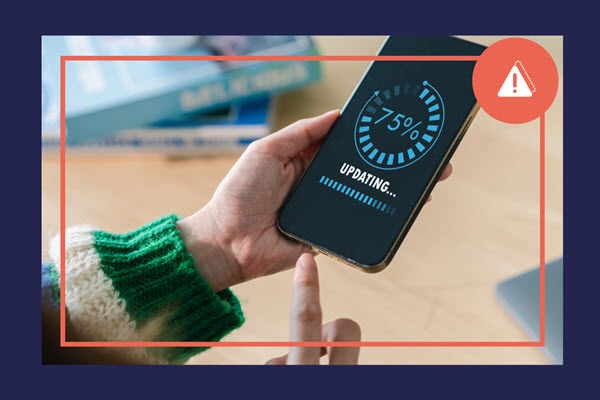 A smart phone displaying an update in progress