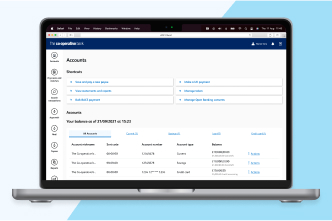Laptop displaying Financial Director Online functionality