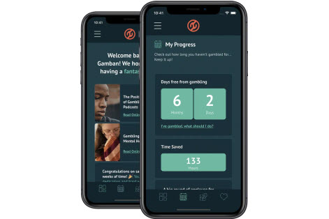 Images of the Gamban mobile app