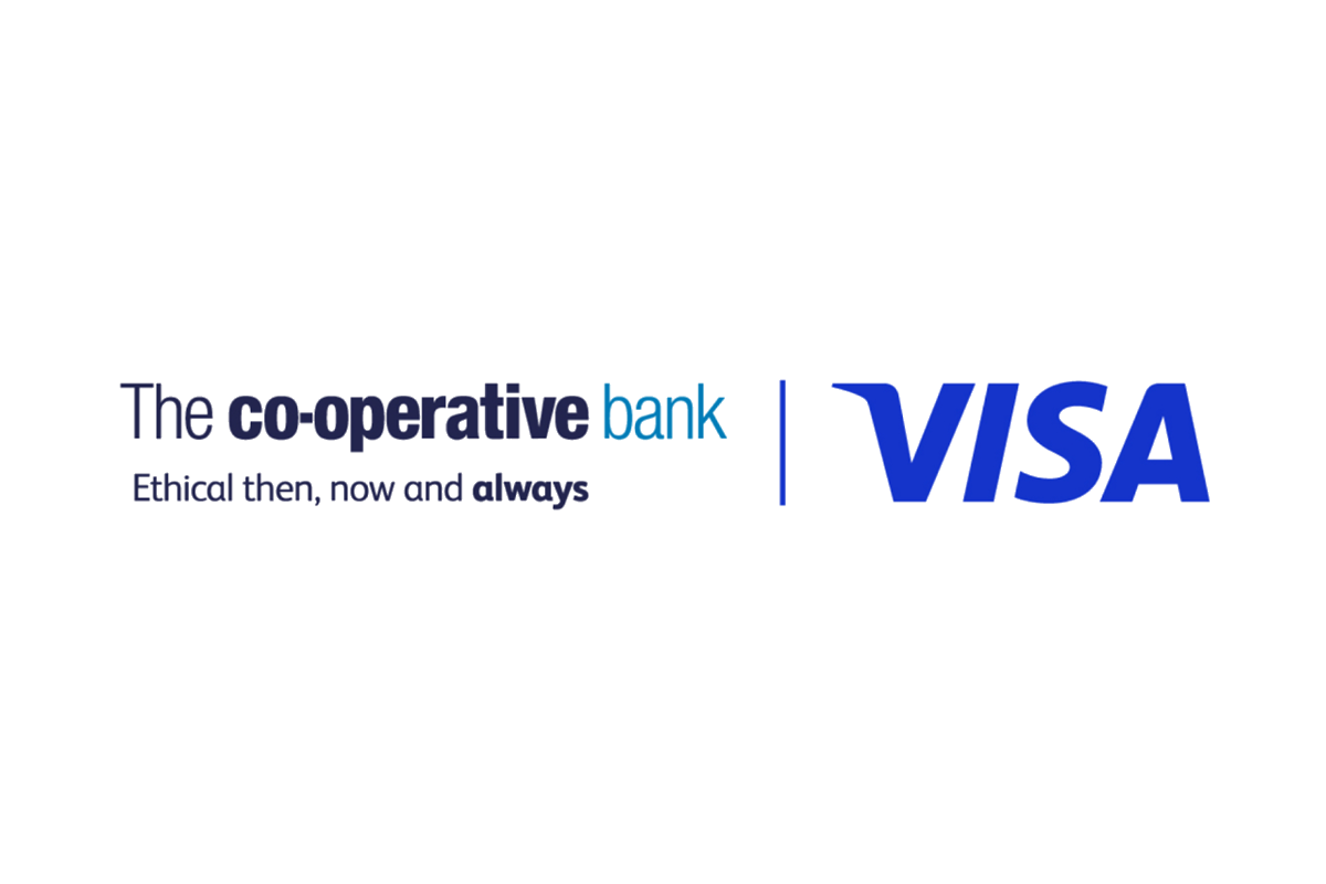 The Co-operative bank logo and the VISA logo